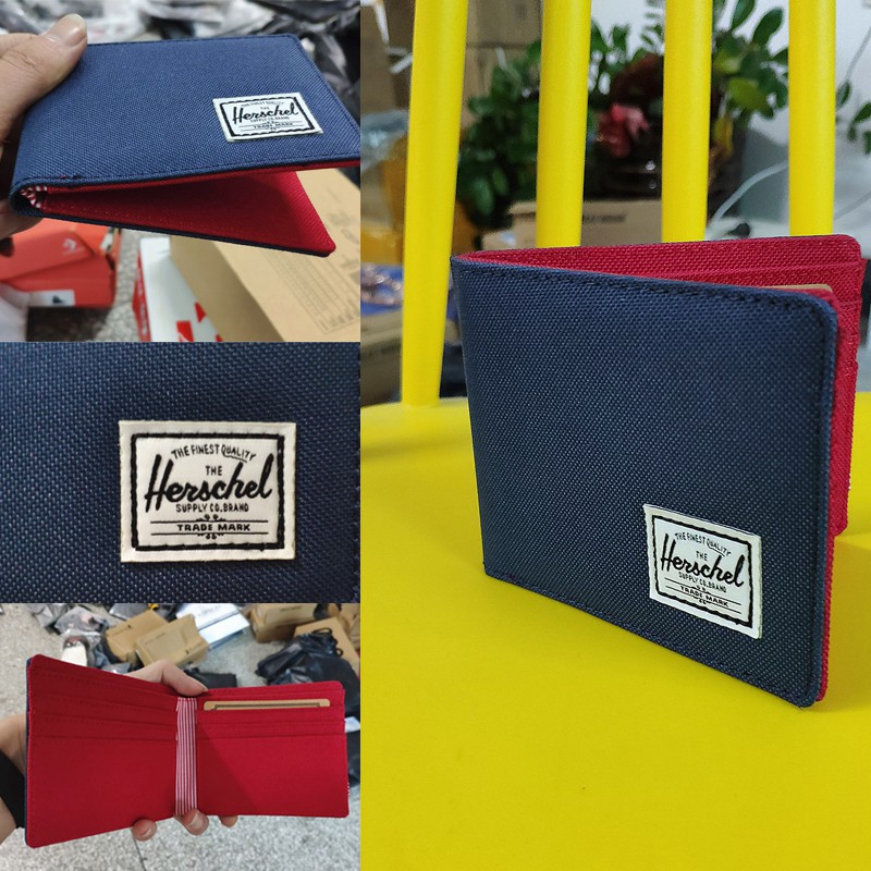 ของแท้ 100% จากตัวแทนจำหน่ายโดยตรง กระเป๋าสตางค์ Herschel Roy Wallet Classic Canvas