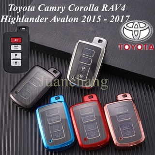 เคสกุญแจรีโมทรถยนต์ TPU แบบนิ่ม สําหรับ Toyota Camry Corolla RAV4 Highlander Avalon 2015-2017