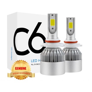 หลอดไฟตัดหมอกรถยนต์ LED C6 H4 H7 H11 9005 9006 H1 H27 H3 8000LM 12V 24V 72W 2 ชิ้น