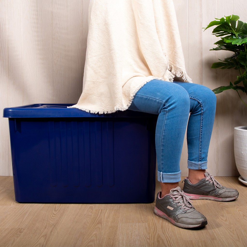 MODERN กล่องอเนกประสงค์ แบบล้อเลื่อน ขนาด 100 ลิตร สีน้ำเงิน |BAI| - รูปที่ 6