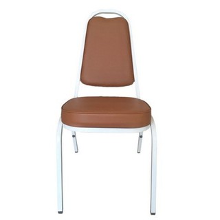 OK&amp;MShop เก้าอี้จัดเลี้ยง  รุ่น Banquet Chair01โครงขาสีขาว-เบาะสีน้ำตาลอ่อน ขนาด44cm.x51cm.91cm.