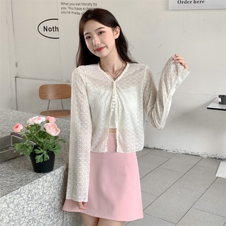 Theyourlooks ♡ พร้อมส่ง Chiffon lace trim cardigan เสื้อคลุมแบบบาง 🍰🧸💗