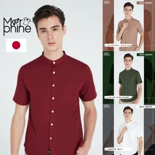 MORPHINE เสื้อเชิ้ตคอจีนแขนสั้น (10สี) - รุ่น Boy | เสื้อเชิ้ตผู้ชาย เสื้อเชิ้ตผู้หญิง เสื้อเชิ้ตสีขาว เสื้อเชิ้ตสีดำ
