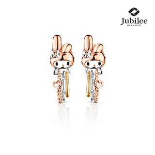 Jubilee Diamond - TWO-WAY TRIPLETS SHINE MULTIHOOPS STUD EARRINGS: MY MELODY [Sanrio ลิขสิทธิ์แท้]