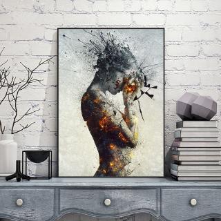 Burning beauty poster and Prints Girl Canvas Painting Wall Art Canvas Prints Poster Wall Pictures