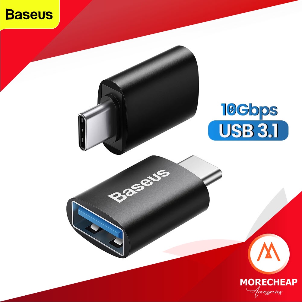 ถูก/แท้ Baseus OTG USB3.1 หัวแปลง Adapter TYPE C Male to USB 3.1 10Gbps Adapter รองรับการชาร์จ 3A