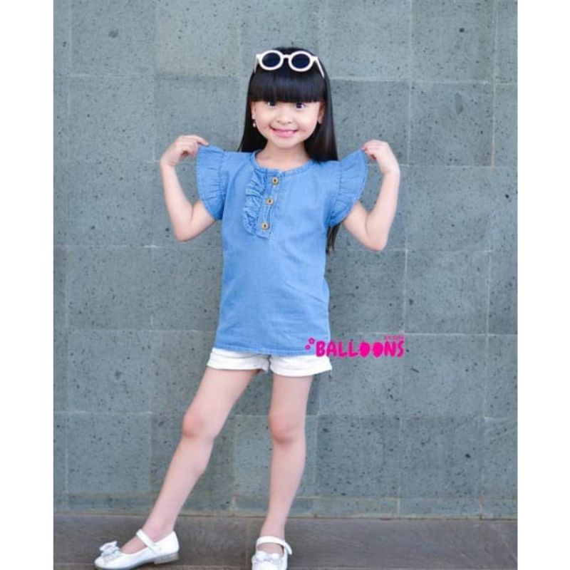 (ล่าสุด) Zavia Dress Ruffle Jeans 1-4 ปี