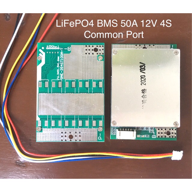 LiFePO4 BMS 50A / 100A 12V 4S แบบ Common Port