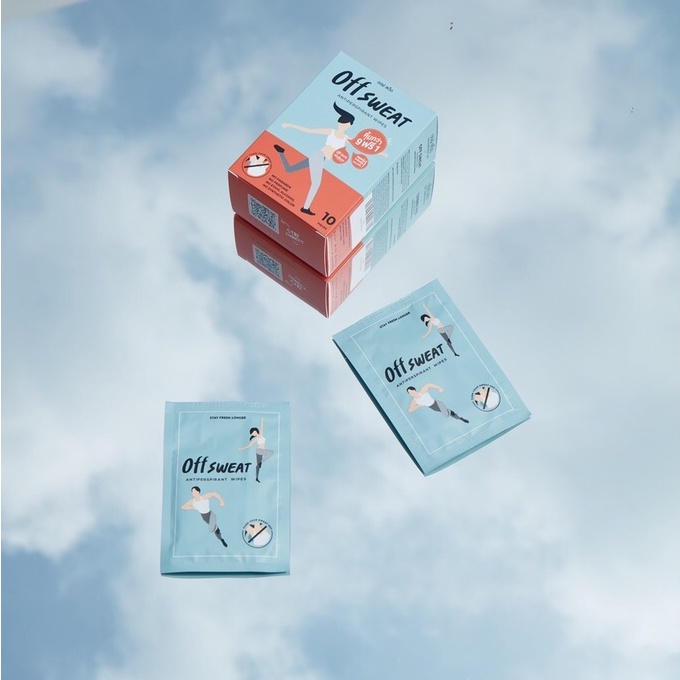 OFF SWEAT bundle pack 2 กล่อง แผ่นเช็ดระงับเหงื่อ ระงับกลิ่นกาย Exp 2027