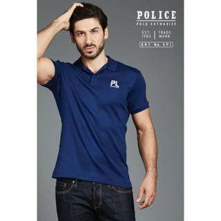 เสื้อโปโล Police Extrasize Slim fit  พอดีตัว  ผุ้ชาย/ผู้หญิง สีดำ,กรม,ขาว,เทา  (XP1)