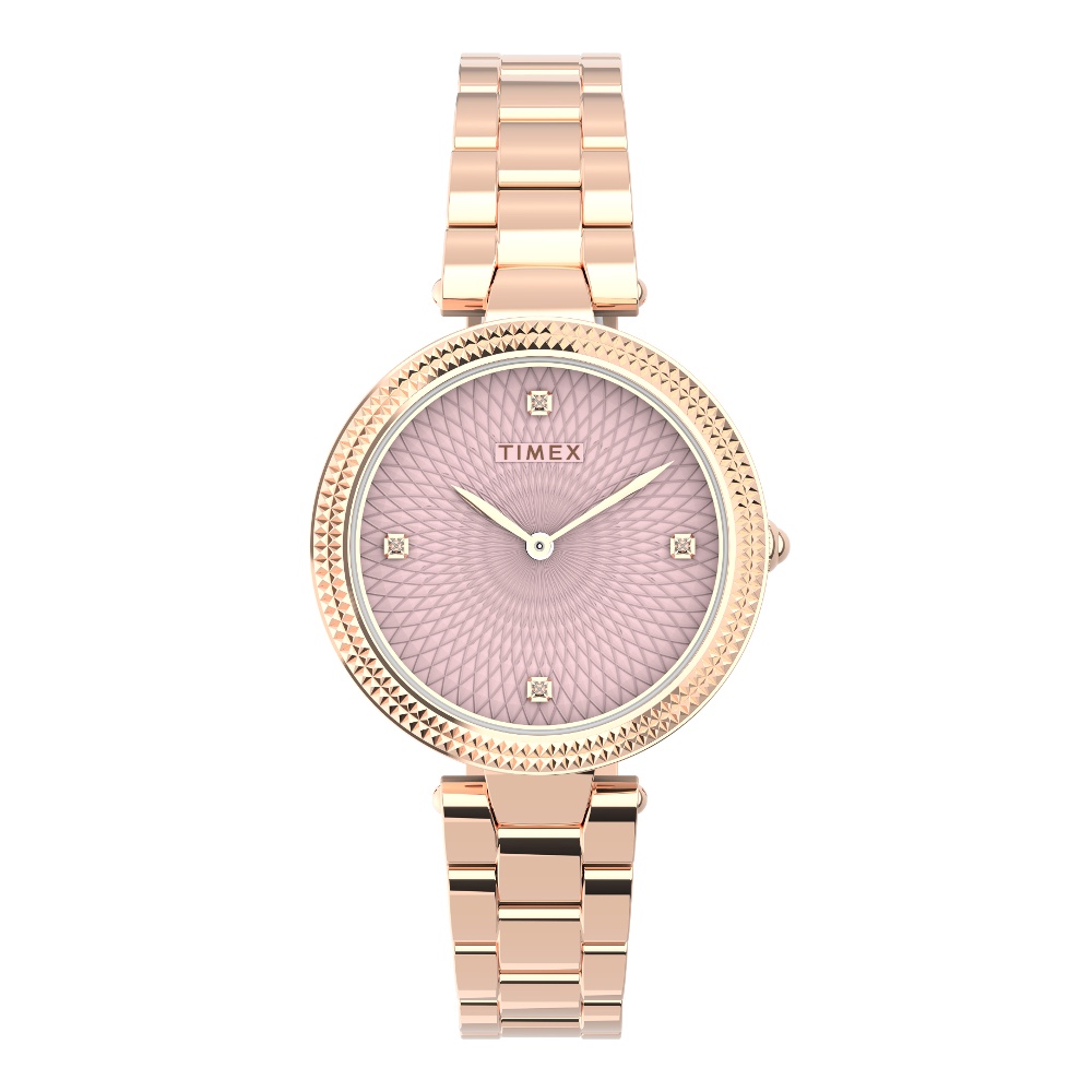 Timex TW2V24300 City Collection นาฬิกาข้อมือผู้หญิง สีโรสโกลด์ หน้าปัด 32 มม.