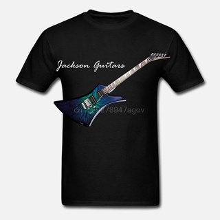 เสื้อยืดผ้าฝ้ายพิมพ์ลายแฟชั่น ใหม่ เสื้อยืดลําลอง แขนสั้น คอกลม ลาย Jackson Guitars สีดํา สําหรับผู้ชาย Dliihk57Mkiigb45