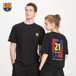 ใหม่ Barcelona F.C. เสื้อกีฬาแขนสั้น ลายทีมชาติฟุตบอล Messi Griezmann Pique Stegen Pedri De Jong