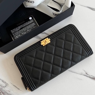 กระเป๋าสตางค์ CHANEL LONG ZIPPY WALLET CAVEAR หนังคาเวียร์💯