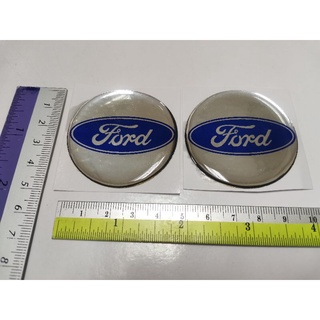 สติ๊กเกอร์ เทเรซิ่นนูน อย่างดี วงกลม LOGO Ford LOGO sticker ติดรถ แต่งรถ ฟอร์ด โลโก้ ฟอร์ด ติดดุมล้อ สีเงิน 5ซม 5cm 5 ซม