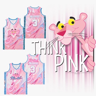 Bg เสื้อกีฬาบาสเก็ตบอล แขนสั้น ลายทีม pink Panther 3 2022 สีชมพู