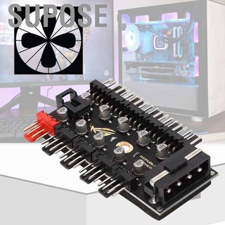 Supose 1 To 10 4 Pin Pwm Cooler Fan Hub Splitter แผ่นบอร์ดสําหรับควบคุมความเร็ว Pc