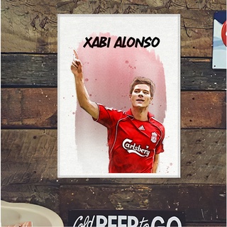 โปสเตอร์ ผ้าแคนวาส Xabi Alonso Liverpool ชาบี อาลอนโซ ตำนาน นักเตะ ลิเวอร์พูล ภาพวาด ศิลปะ นักบอล นักฟุตบอล