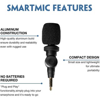 Saramonic SmartMic Microphone for Smartphone iOS and Android ไมค์โครโฟนสำหรับโทรศัพท์มือถือระบบ iOS และระบบ Android