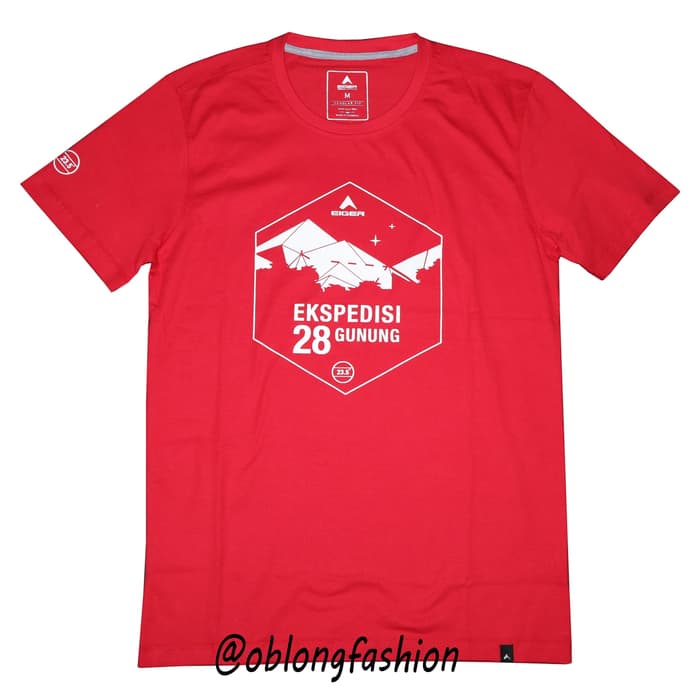 EIGER1989 28 MOUNTAIN LIST T-SHIRT - สีแดงต้นฉบับ