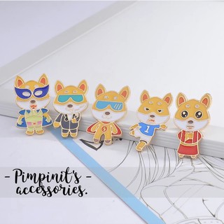 📬 พร้อมส่ง : 🦊 เข็มกลัดเซ็ทแก็งค์สุนัขจิ้งจอก | Foxes Gang Enamel Brooch Pin Set.