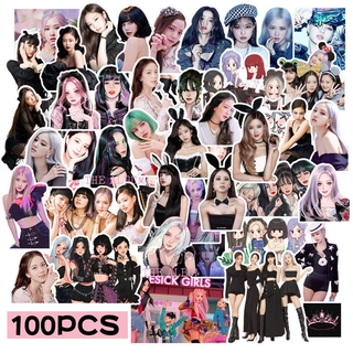 100 ชิ้น BLACKPINK THE ALBUM สติกเกอร์สติกเกอร์กระเป๋าเดินทาง LISA ROSE JENNIE JISOO