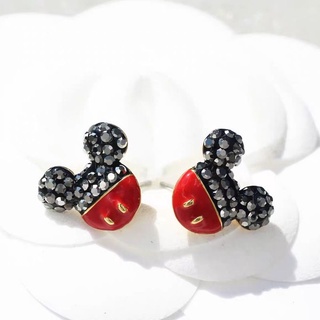 (พร้อมส่ง)*New*Swarovski Crystal Mickey Pierced Earrings