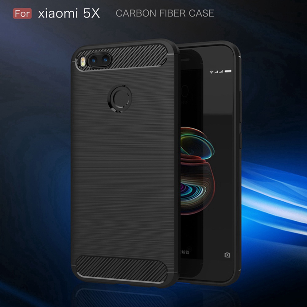 Xiaomi Mi A1 Casing Soft TPU Case Xiomi MiA1 Fashion Carbon Fiber Pattern Shockproof Silicone Back Cover
