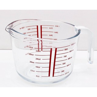 ถ้วยตวง Pyrex ขนาด 1000 มล. ถ้วยตวง PYREX พร้อมสเกล ทนทานต่อเครื่อล้างจาน และมีเครื่องหมายการวัด