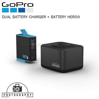 DUAL BATTERY CHARGER + BATTERY HERO9 แบตเตอรี่พร้อมแท่นชาร์จคู่ สินค้ารับประกันศูนย์ ของแท้