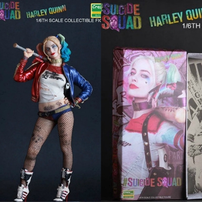 crazy toys 1:6 dc suicide squad harley quinn joker โมเดลตุ๊กตา pvc ของเล่นสําหรับเด็ก