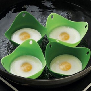 (สินค้ามีพร้อมส่ง) Silicone Nontoxic Egg Poacher Tray Fried Cooker ถ้วยซิลิโคนสำหรับทำไข่ลวก 2ชิ้น ส่งจากไทย