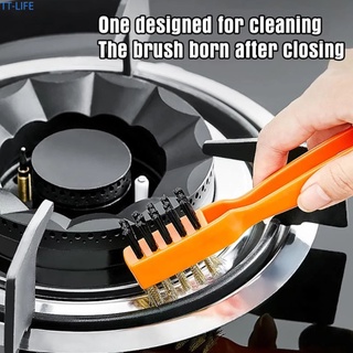 【TTLIFE】Four-in-one Multi-function Gas Stove Anti-rust Brush Kitchen Stove Range Hood Cleaning Brush Gap Decontamination Brush Cleaning Tool