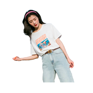 POOHPAND เสื้อยืดแฟชั่นคู่รัก T-Shirt สไตล์เกาหลี ทรงหลวม Oversize สวมใส่สบาย พิมพ์ลายดิจิตอล สีคมชัด Junior #8040