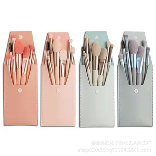 พร้อมส่ง!! ชุดแปรงแต่งหน้า 8 ชิ้น ขนนุ่ม มาพร้อมซองเก็บสีพาสเทล น่ารักสดใส สไตล์เกาหลี ชุดแปรงราคาถูก ชุดแปรง