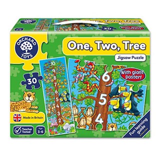 ORCHARD TOYS, One, Two, Tree Jigsaw จิ๊กซอว์ขนาดใหญ่สอนการนับเลข ลิขสิทธิ์แท้ นำเข้าจากอังกฤษ ของเล่นเด็ก 3-6 ปี