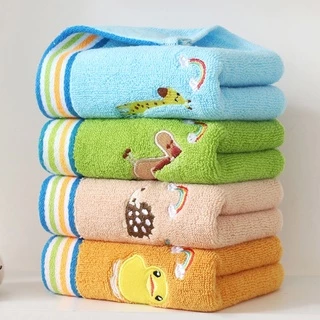 Simple Home พร้อมส่ง! HK ผ้าเช็ดตัวเด็ก ผ้าขนหนูเด็ก ลายหมี ปักลาย น่ารัก เนื้อคอตตอน100% เนื้อนุ่ม