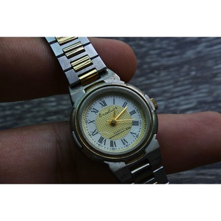 นาฬิกา Vintage มือสองญี่ปุ่น Excelior ระบบ Quartz สายสแตนเลส 2 กษัตริย์ ทรงกลม สภาพดี ใช้งานได้ปกติ หน้าปัด 25mm