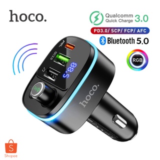 Hoco E62 MP3 อุปกรณ์รับสัญญาณบลูทูธในรถยนต์ PD20W + QC3.0 Car Charger Bluetooth FM Transmitter