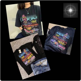 เสื้อโอเวอร์ไซส์ แนวสตรีทวินเทจCotton 100%