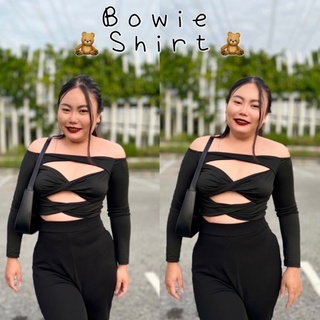 เสื้อเว้าหน้า เสื้อปาดไหล่เว้าหน้าสาวอวบ🧸Bowie shirt🧸