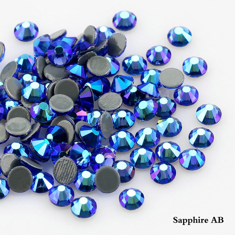 Qiao Citrine AB ขายดี พลอยเทียม แก้วคริสตัล ชุบสี SS6-SS30 เหล็กบนพลอยเทียม สําหรับตกแต่งเสื้อผ้า