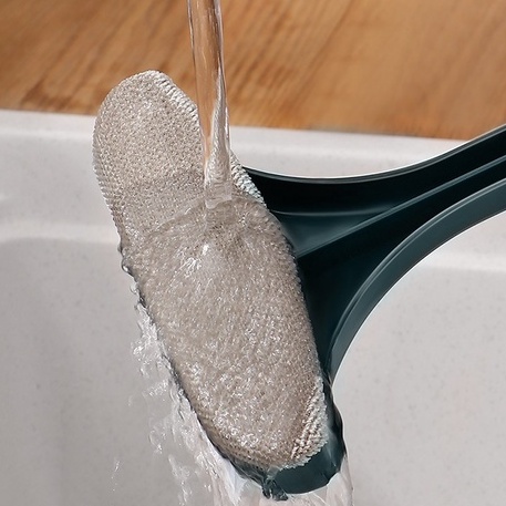 AT.Supershop แปรง 2in1 แปรงขัดมุ้งลวด แปรงเช็ดกระจก ที่ทำสะอาดหน้าต่าง หัวแปรงรีดน้ำ พร้อมส่ง! - รูปที่ 4