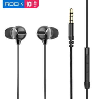 Rock In Ear Obsidian หูฟังสเตอริโอ 3 . 5 มม . พร้อมไมโครโฟนสําหรับโทรศัพท์มือถือ