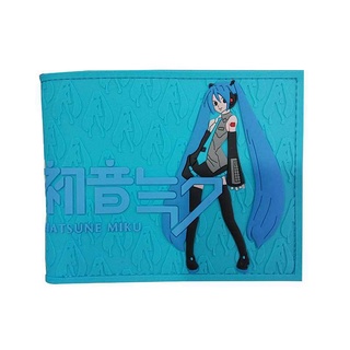 กระเป๋าสตางค์ PVC ใบสั้น ลายการ์ตูนอนิเมะ Hatsune Miku น่ารัก สไตล์ญี่ปุ่น สําหรับนักเรียนหญิง