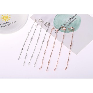 ต่างหูเจาะ/หนีบ เพชรระย้า งานเงิน S925 (พร้อมส่ง)