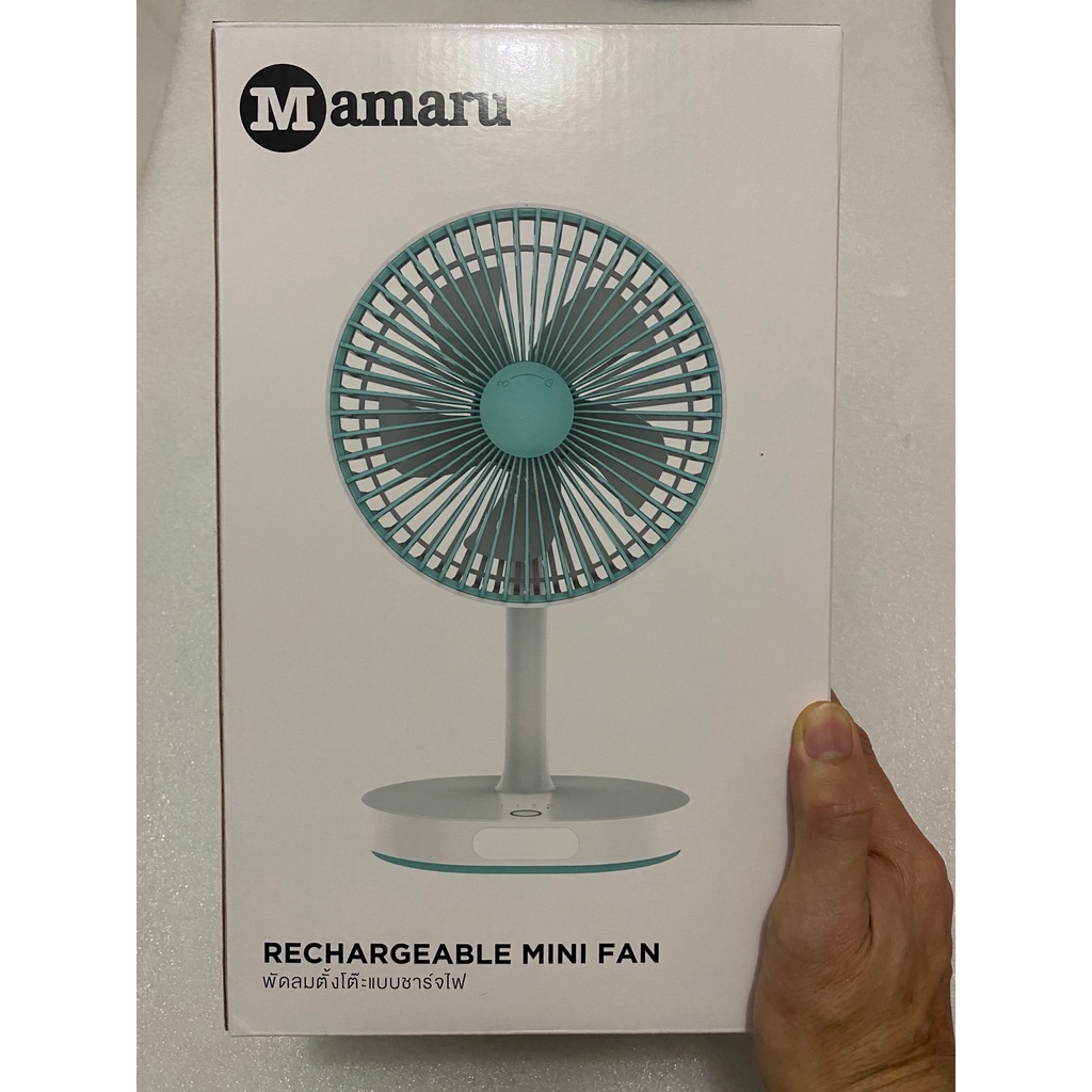 พัดลมแบตเตอรี่ Mamaru แบตเตอรี่ในตัว5000mah ชาร์จไฟ พร้อมโคมไฟ พัดลมพกพาพัดลมแค้มป์ต่อกับ POWER BANK