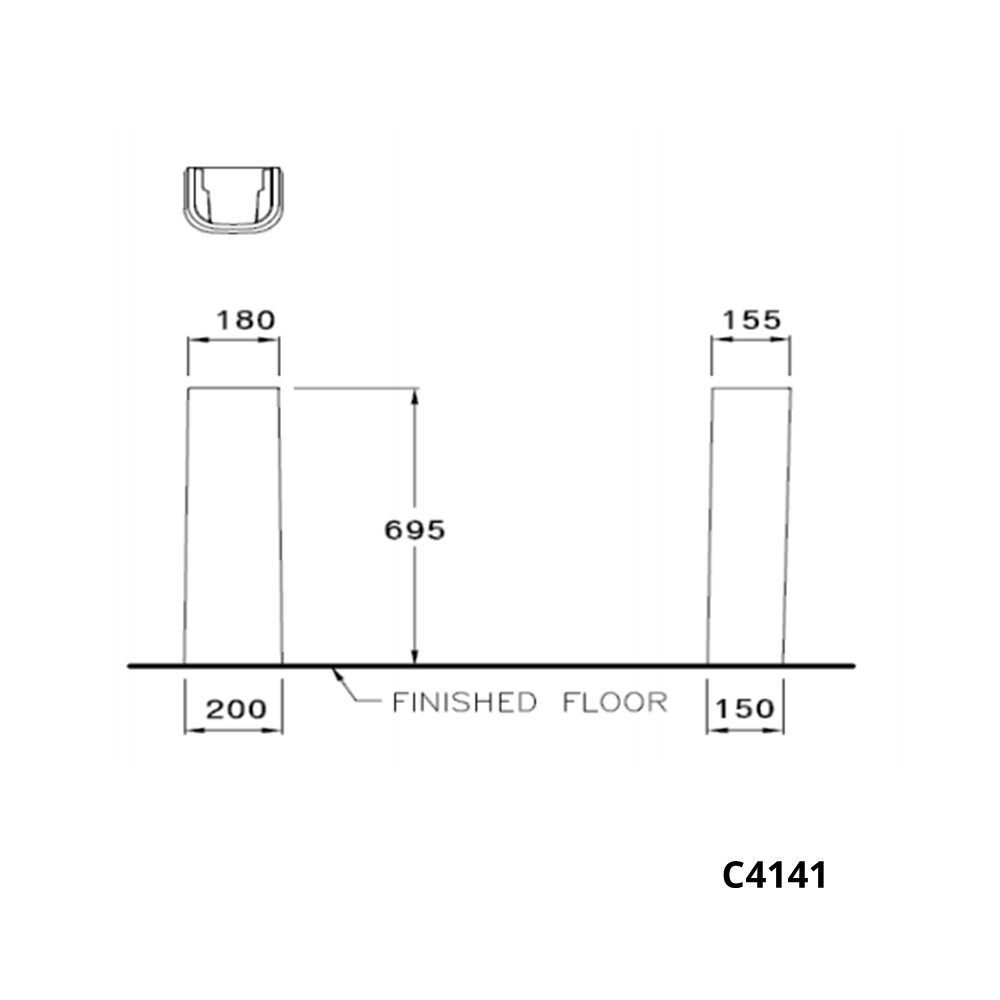 COTTO ขาตั้งสำหรับอ่าง Brio C4141 ราคา ถูกที่สุด ดีลบีเคเค แกลเลอรีภาพที่ 3