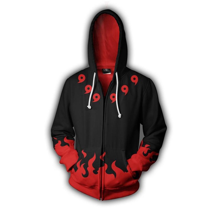 Unisex 3D NARUTO Hoody Uchiha มาดาระเสื้อแจ็คเก็ตแฟชั่นที่พิมพ์ลาย Hoodie Sweatshirts