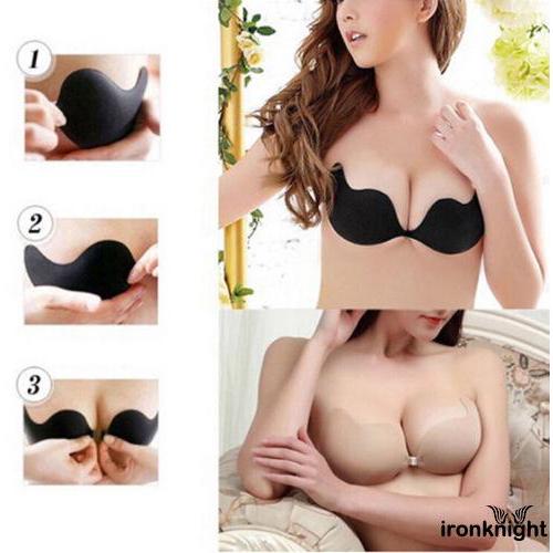 ☞MG-Women Sexy Silicone Adhesive Stick On Magic Push Up Gel Strapless Invisible Bra Backless